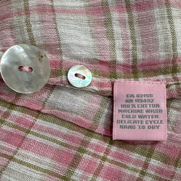 April Cornell Springtime Check Porch Dress in Rose Sage - Picture 6 of 14